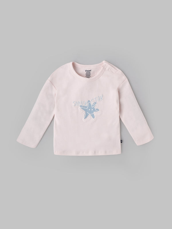 Popees Baby Girls Full Sleeve T-Shirt & Shorts Set| Pink & Blue| 3-24 Months