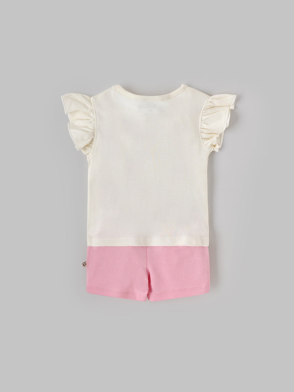 Popees Girls Half-Sleeve Shoulder Open Co-ord Set (3-24 Months) Made of Organic Bamboo Cotton Fabric