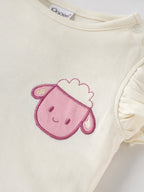 Popees Girls Half-Sleeve Shoulder Open Co-ord Set (3-24 Months) Made of Organic Bamboo Cotton Fabric