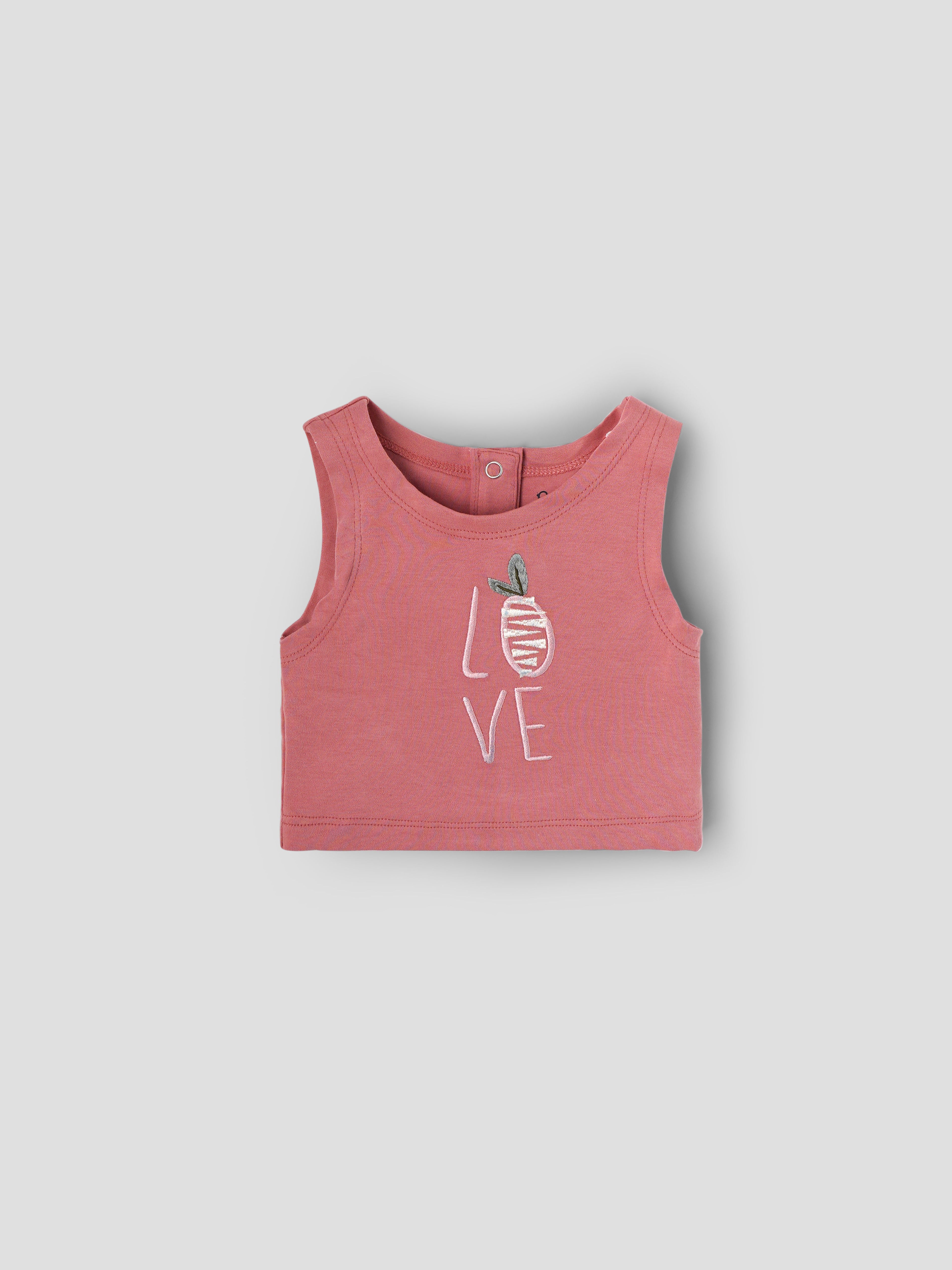Popees Baby Girls Sleeveless Cotton Top & Shorts Set| Pink| 3-24 Months