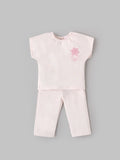 Popees Baby Girls Cotton Top & Pants Set | Light Pink | Embroidered Design | Soft & Comfortable | 3–24 Months