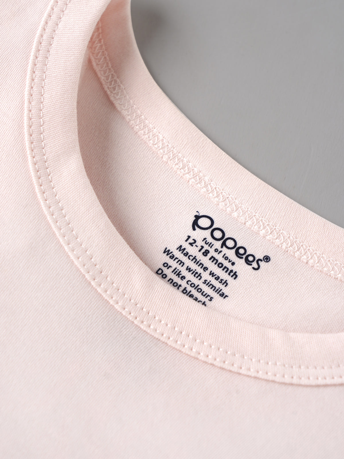 Popees Baby Girls Cotton Full Sleeve T-Shirt | Light Pink Super Star Print | 3-24 Months