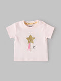 Popees Baby Girls Light Peach Pink T-Shirt | Daily Wear Cotton (3 M to 24 M)