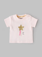 Popees Baby Girls Light Peach Pink T-Shirt | Daily Wear Cotton (3 M to 24 M)