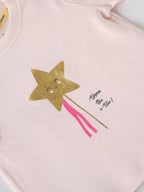 Popees Baby Girls Light Peach Pink T-Shirt | Daily Wear Cotton (3 M to 24 M)