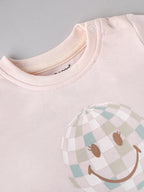 Popees Baby Girls Smiley Print Cotton T-Shirt| Pastel Pink| 3-24 Months