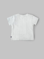 Popees Baby Girls Mint Green Cotton Knit T-Shirt|Pointelle Short Sleeve Top with Shoulder Snaps (3M–24M)
