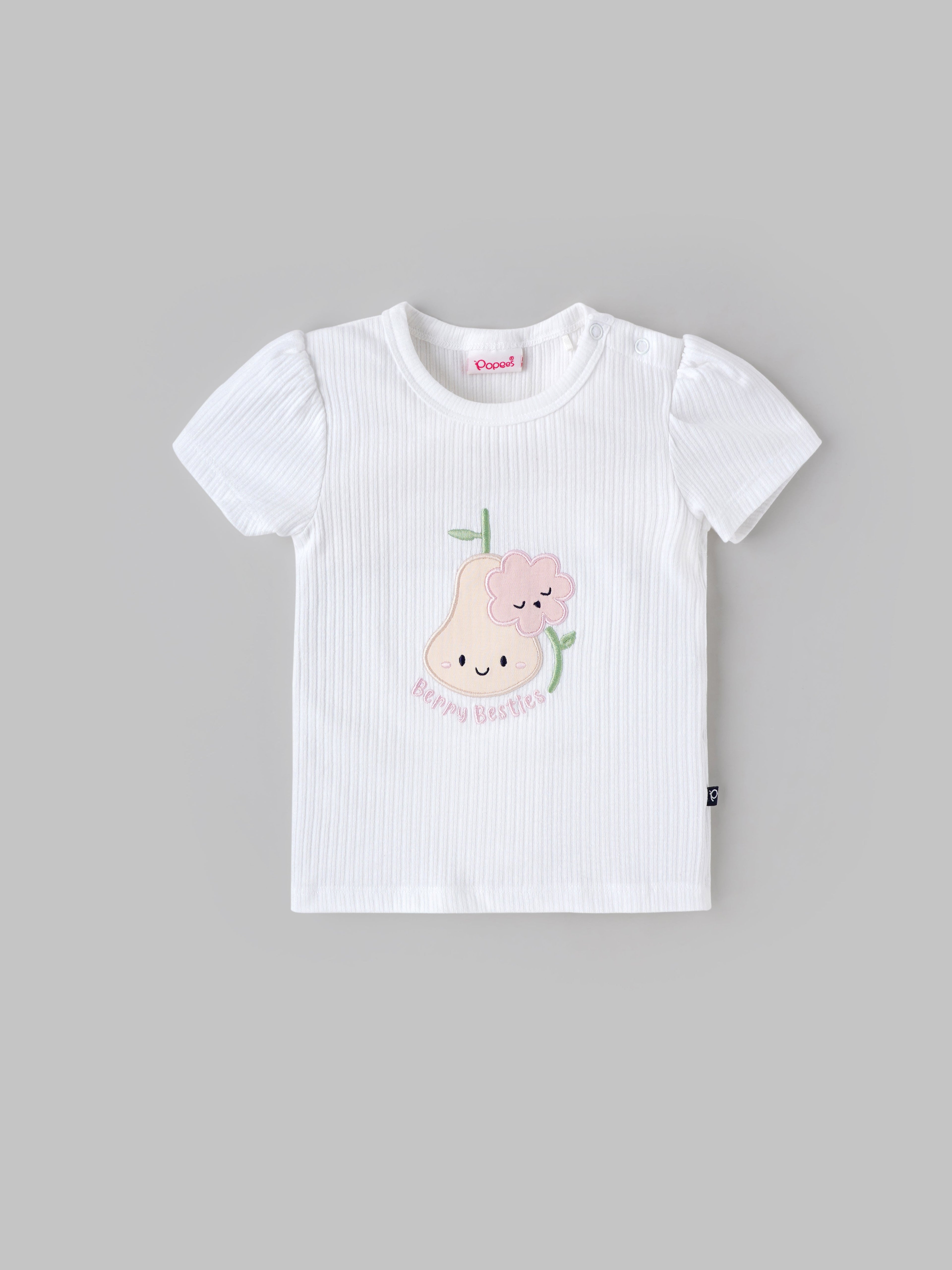 Popees Comfortable Everyday Wear with Cartoon Design Tshirt (3-24 Months) for Baby Girls