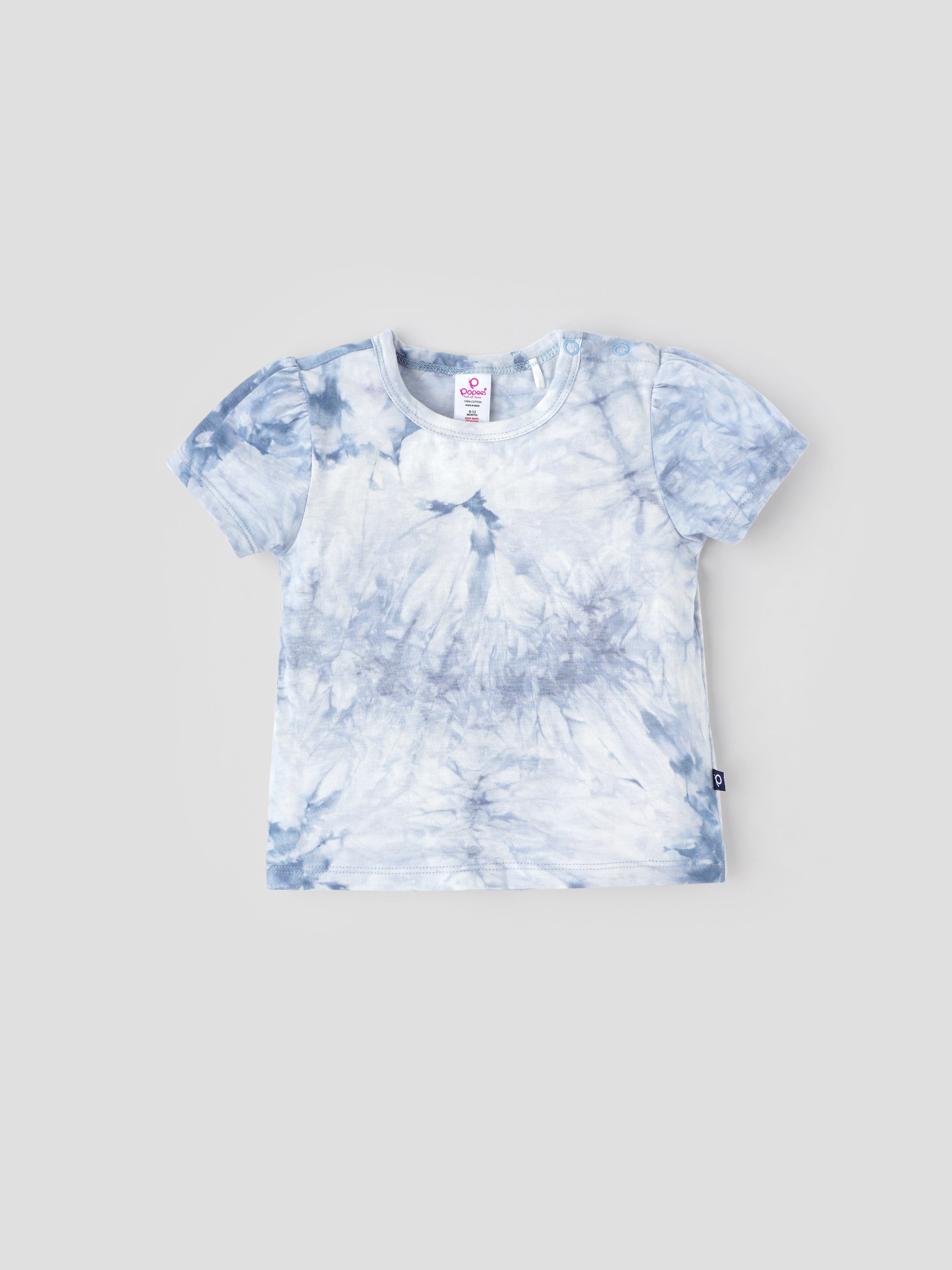 Popees Cute & Comfy Modern Tie-Dye Design Half Sleeve T-shirt (3–24 Months)for Baby Girls