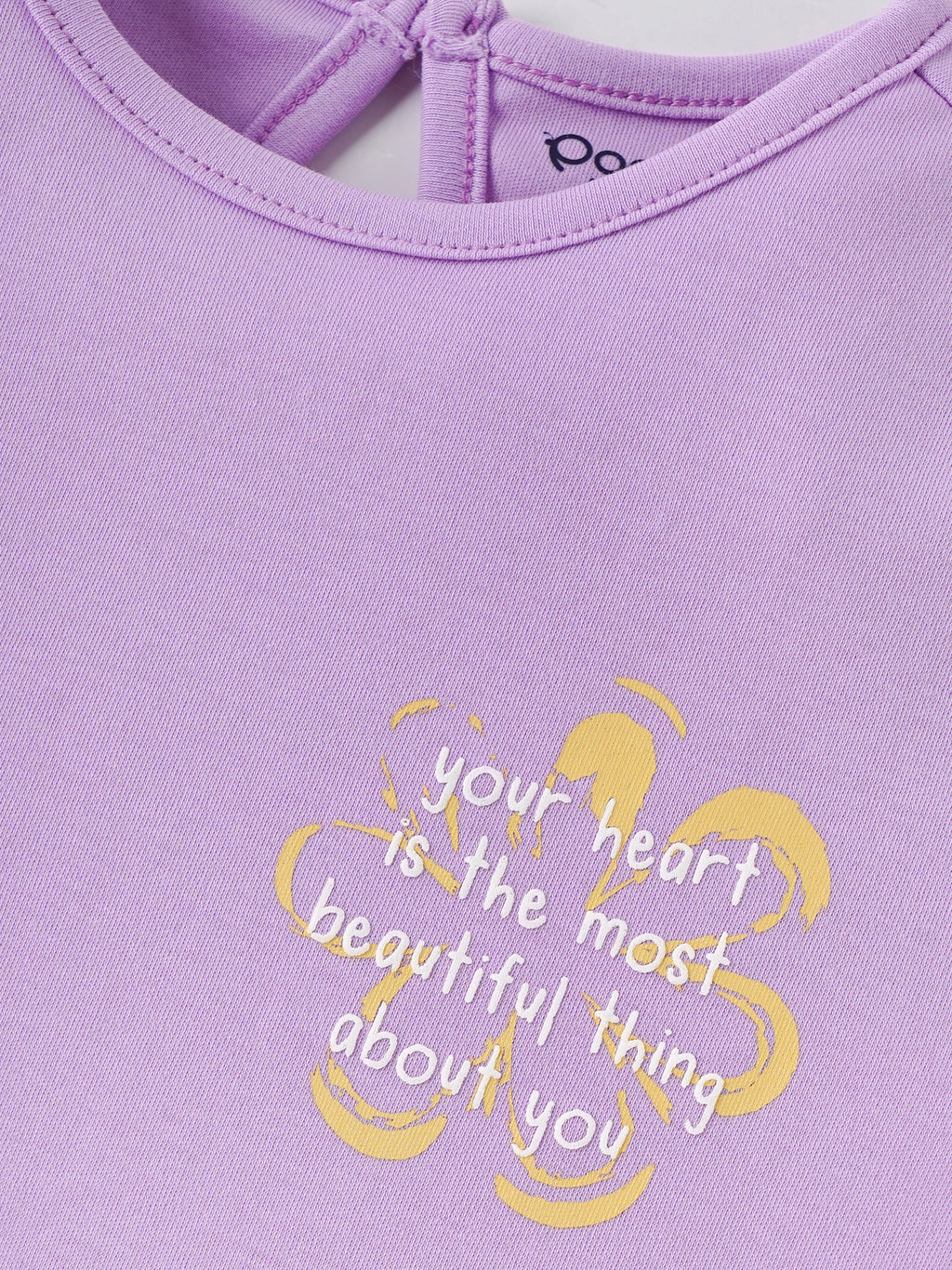 Popees Soft & Stylish Chest Letter Printed T-Shirt (3–24Months) for Baby Girls
