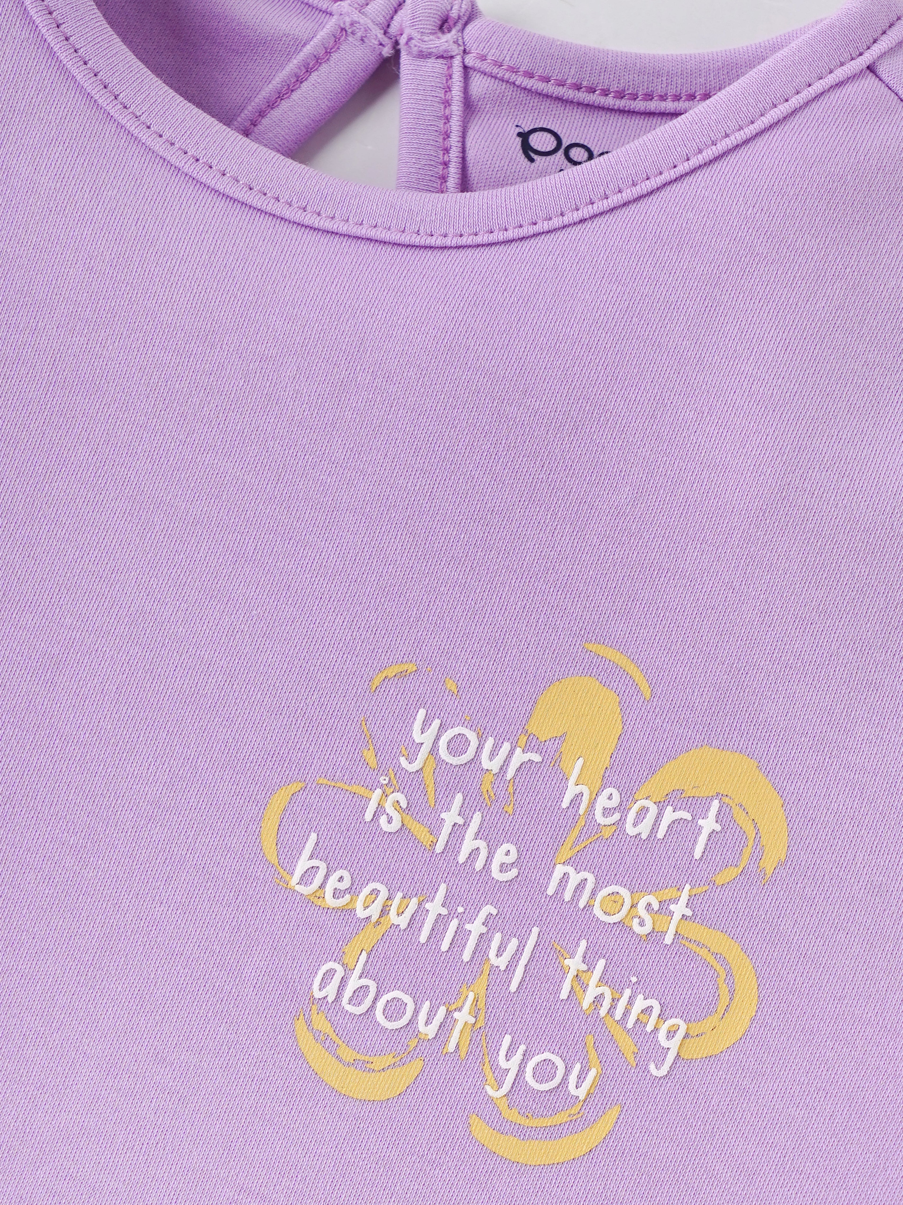 Popees Soft & Stylish Chest Letter Printed T-Shirt (3–24Months) for Baby Girls