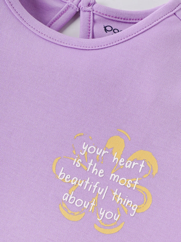 Popees Soft & Stylish Chest Letter Printed T-Shirt (3–24Months) for Baby Girls