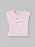 Popees Baby Girls Pink Sleeveless Top with Cute Cartoon Print | Round Neck Casual Wear |3-24 Months