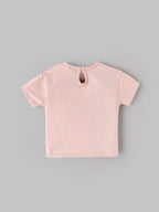 Popees Baby Girls Half Sleeve Cotton Top| Rose Smoke | 3-24 Months