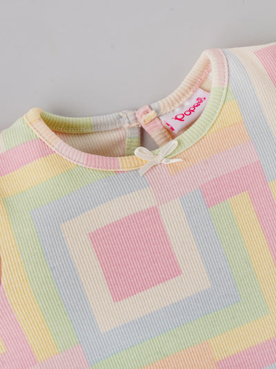 Popees Baby Girls Puff Sleeves Cotton Top| Multi-Color| 3-36 Months