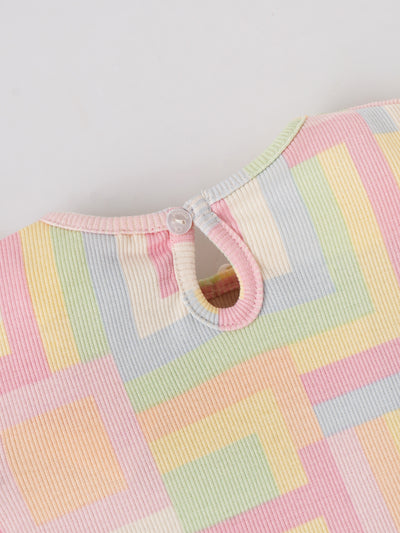 Popees Baby Girls Puff Sleeves Cotton Top| Multi-Color| 3-36 Months