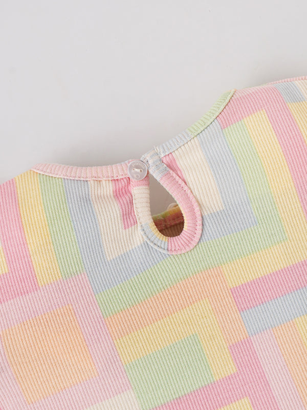 Popees Baby Girls Puff Sleeves Cotton Top| Multi-Color| 3-36 Months