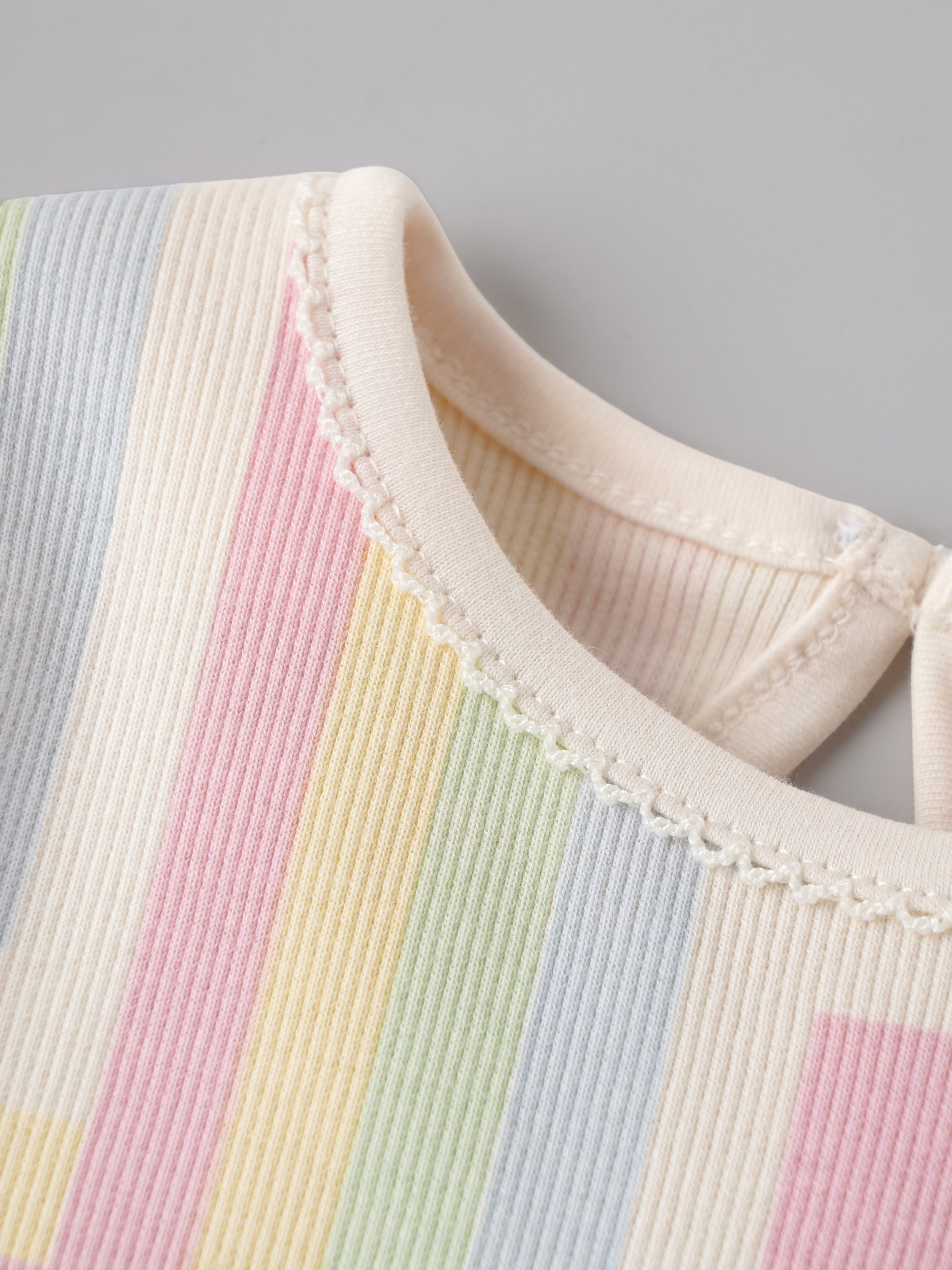 Popees Baby Cotton Girls Full Sleeve Top | Pastel Geometric Print | 3-24 Months