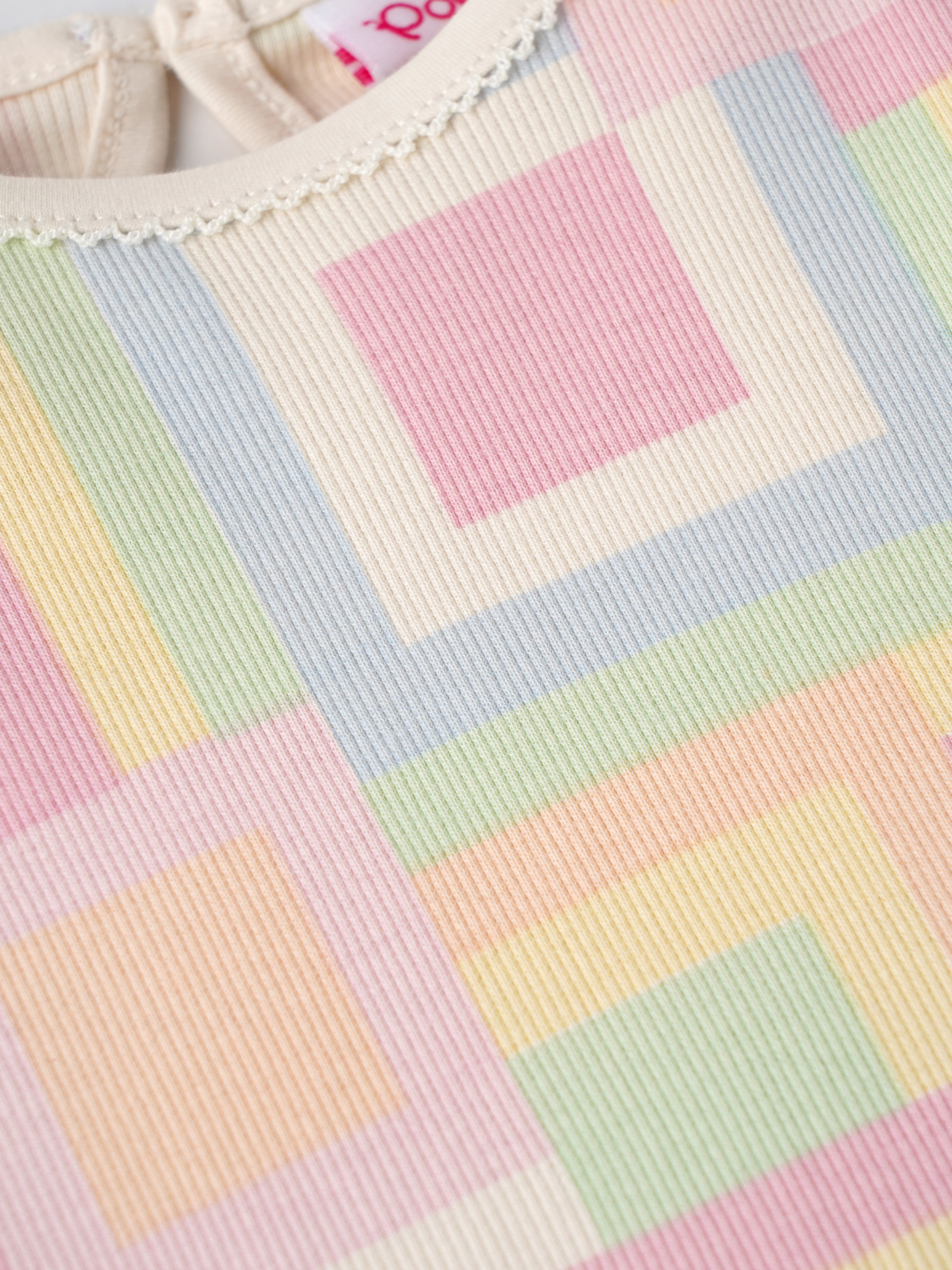 Popees Baby Cotton Girls Full Sleeve Top | Pastel Geometric Print | 3-24 Months