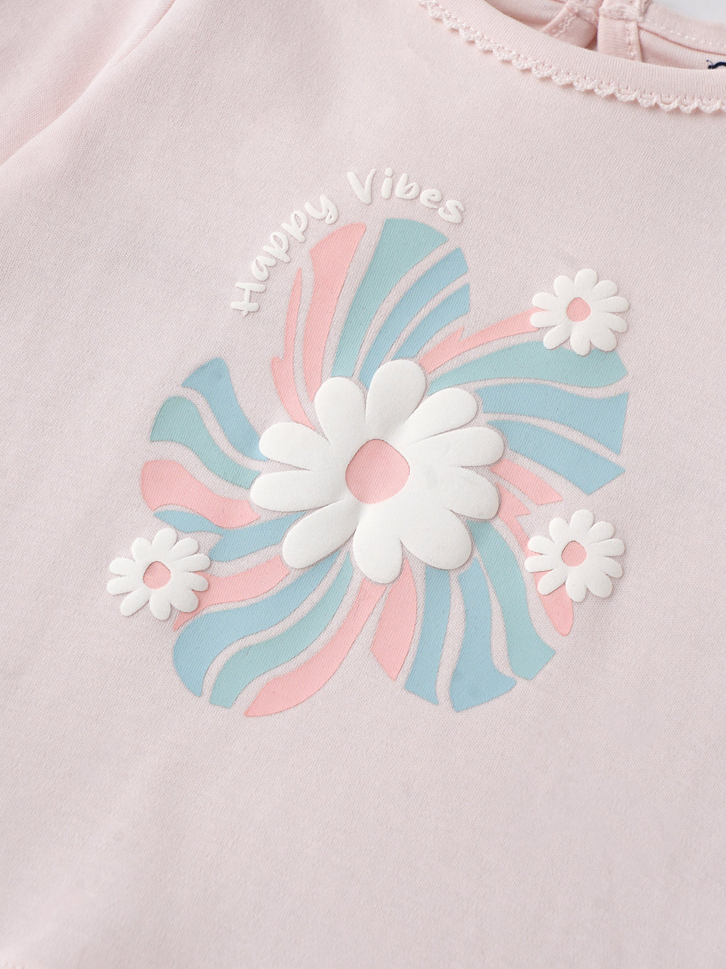 Popees Baby Girls Floral Print Full Sleeve Cotton Top| Light Pink| 3-24 Months