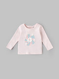 Popees Baby Girls Floral Print Full Sleeve Cotton Top| Light Pink| 3-24 Months