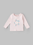 Popees Baby Girls Floral Print Full Sleeve Cotton Top| Light Pink| 3-24 Months