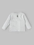Popees Baby Girls Cotton Knit Top |Pointelle Full Sleeve with Back Button (3M–24M)