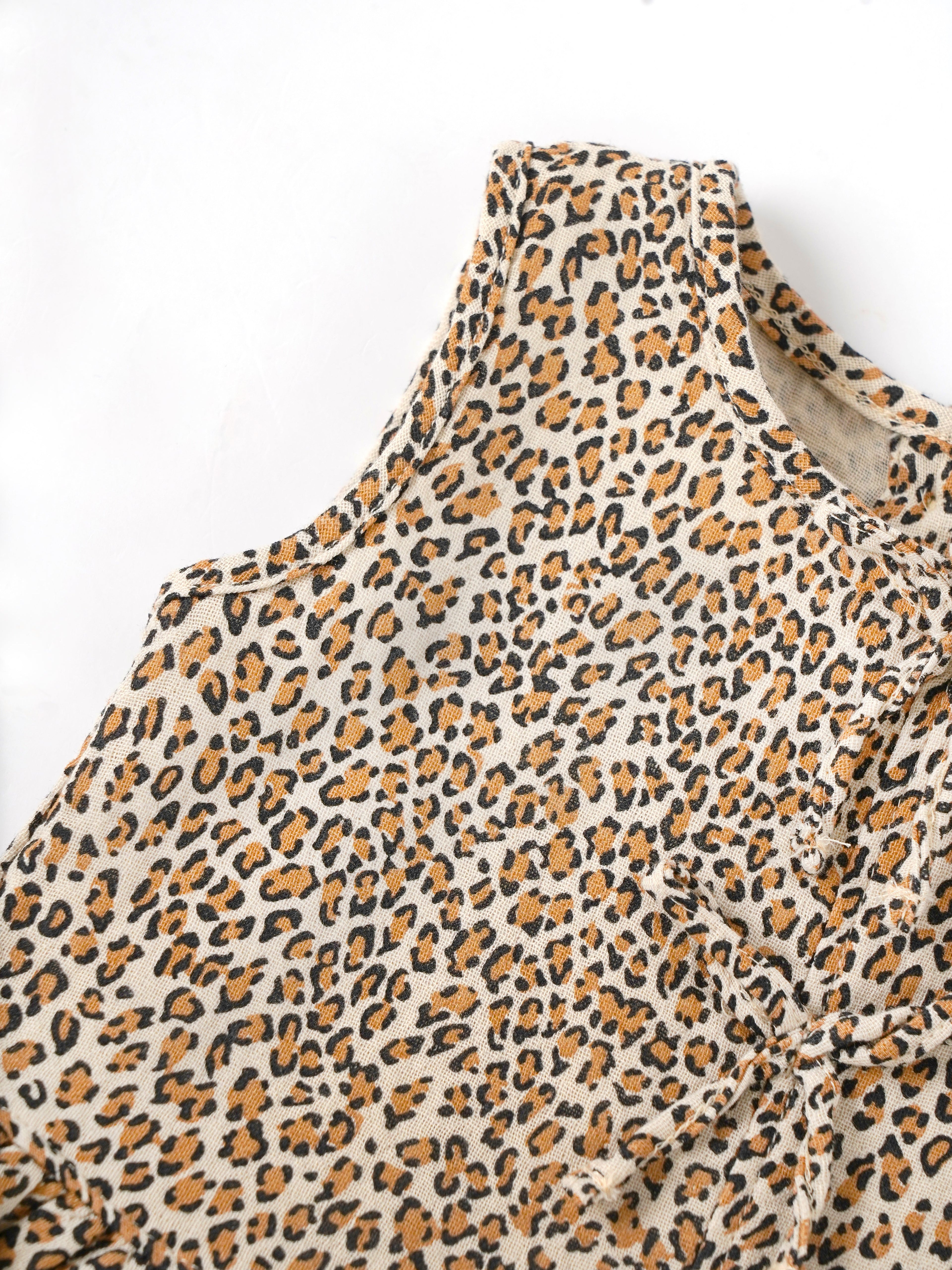 Popees Baby Girls Leopard Print Sleeveless Peplum Top| 3 Months–36 Months