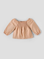 Popees Baby Girls Full Sleeves Cotton Top| Peach| 3-36 Months