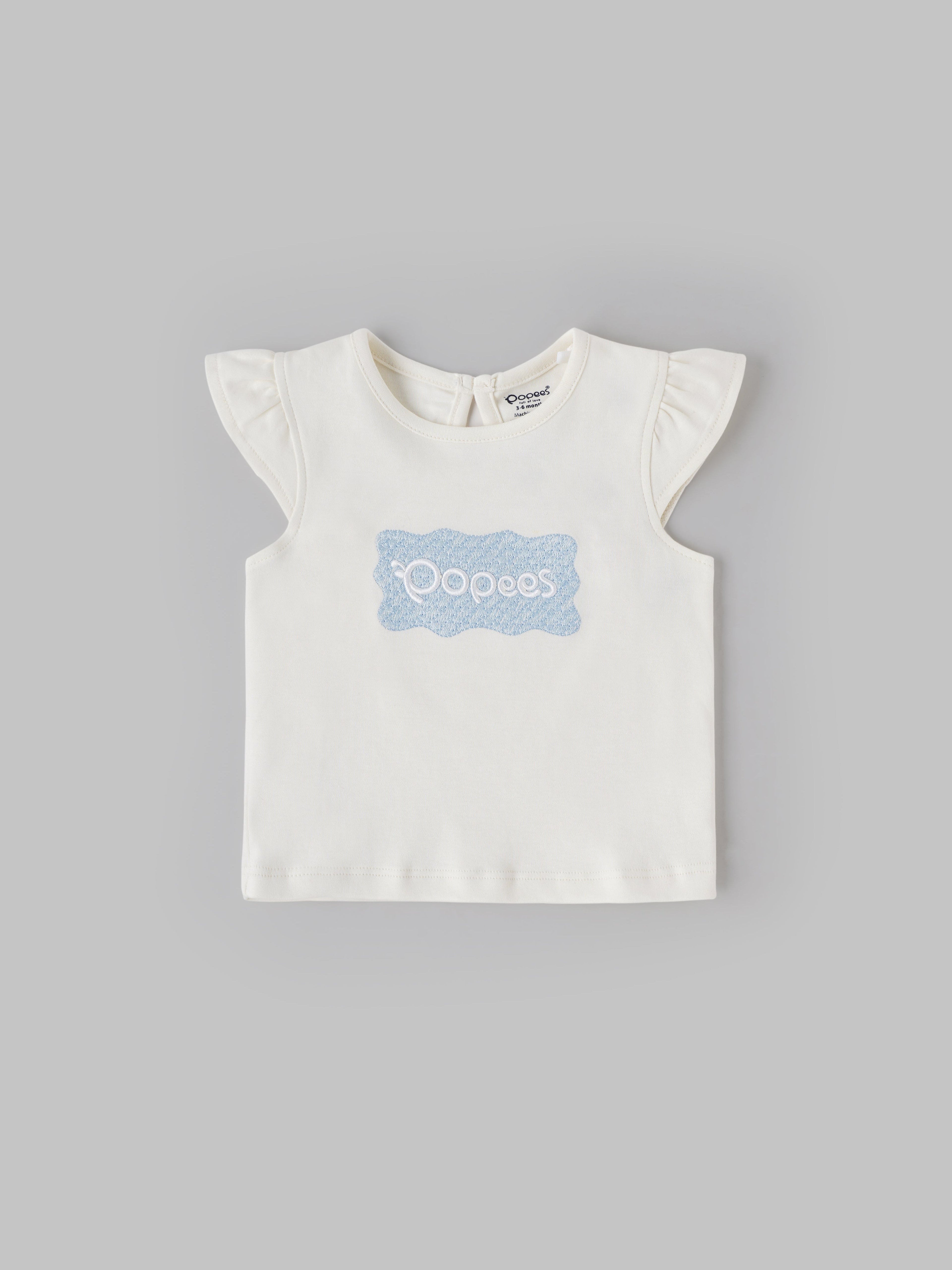 Popees Short Sleeve Back Open Top (3–36 Months) for Baby Girls