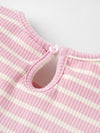 Popees Summer Ready Short Sleeve Striped Rib Knit Top (3–36 Months)for Baby Girls