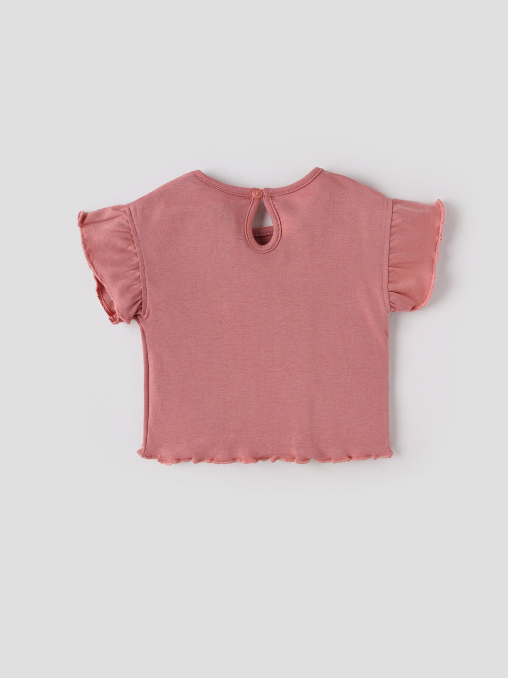 Popees Baby Girls Flower Print Short Sleeve Cotton Top| Pink| 3 to 36 Months