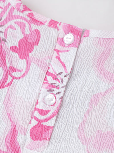 Popees Summer Ready Ruffle Sleeve Top with Abstract Print Top(3-36 Months)for Baby Girls