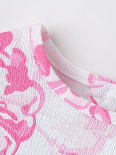 Popees Summer Ready Ruffle Sleeve Top with Abstract Print Top(3-36 Months)for Baby Girls