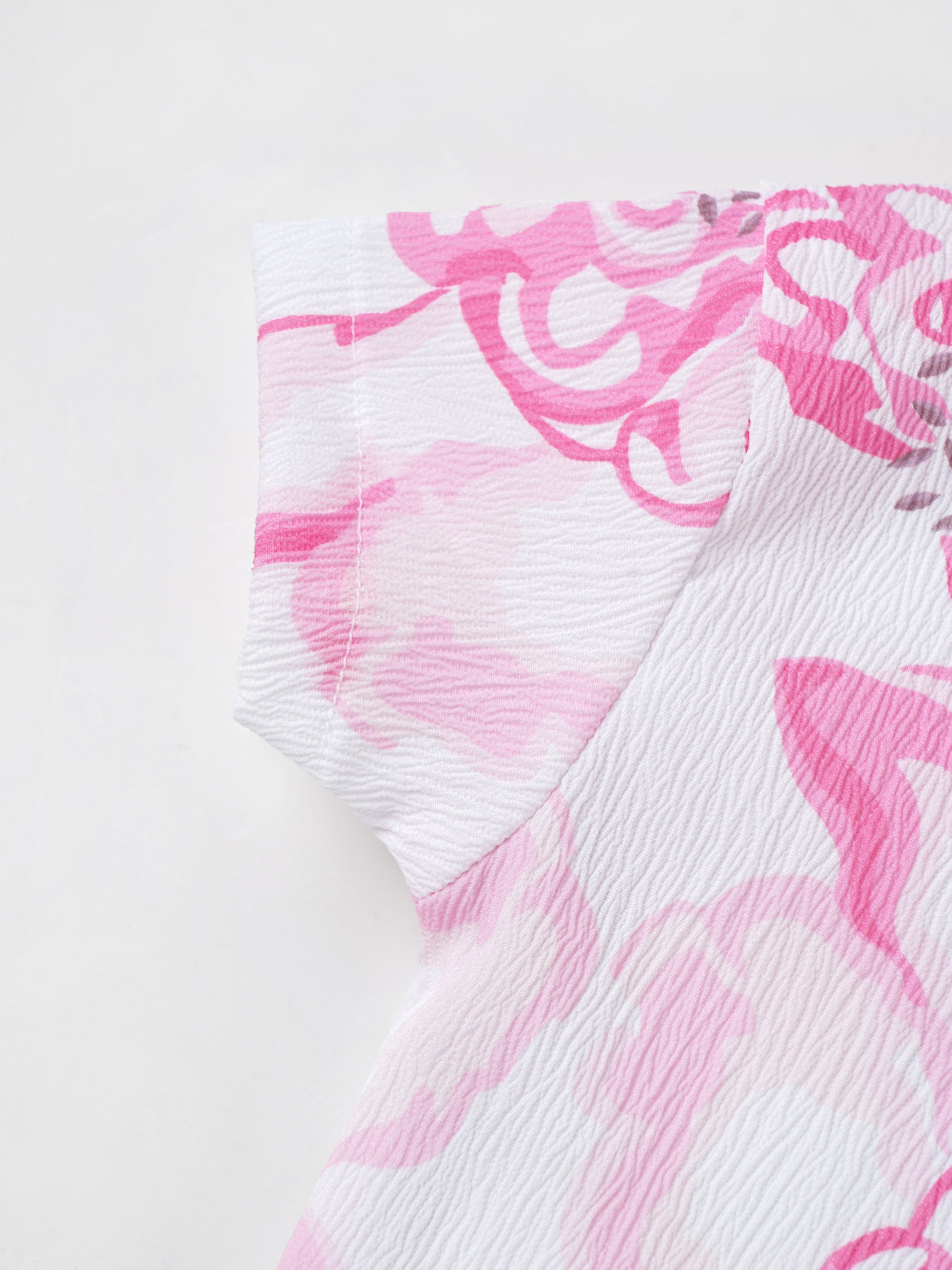 Popees Summer Ready Ruffle Sleeve Top with Abstract Print Top(3-36 Months)for Baby Girls