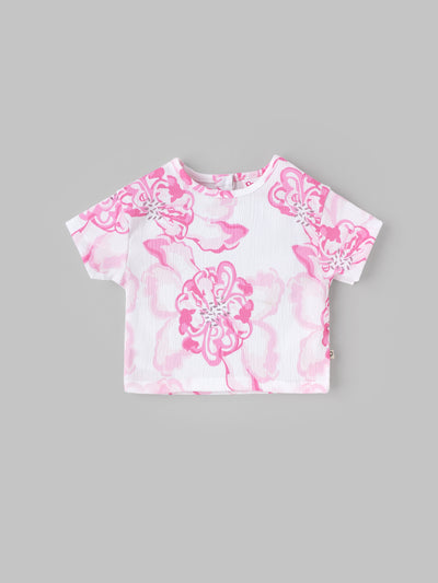 Popees Summer Ready Ruffle Sleeve Top with Abstract Print Top(3-36 Months)for Baby Girls