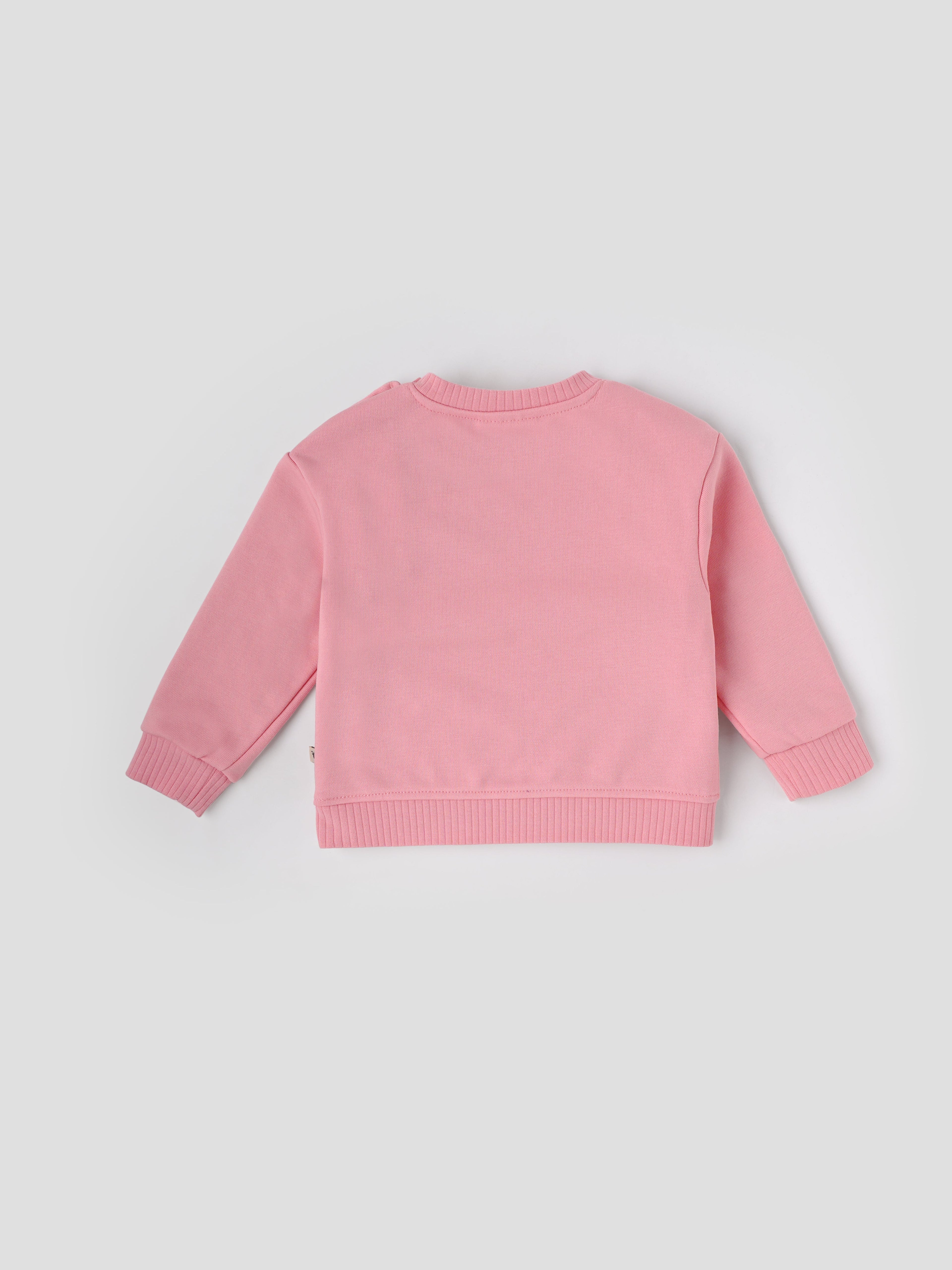 Popees Baby Girls Full Sleeves Cotton Sweatshirt| Pink| 3-36 Months