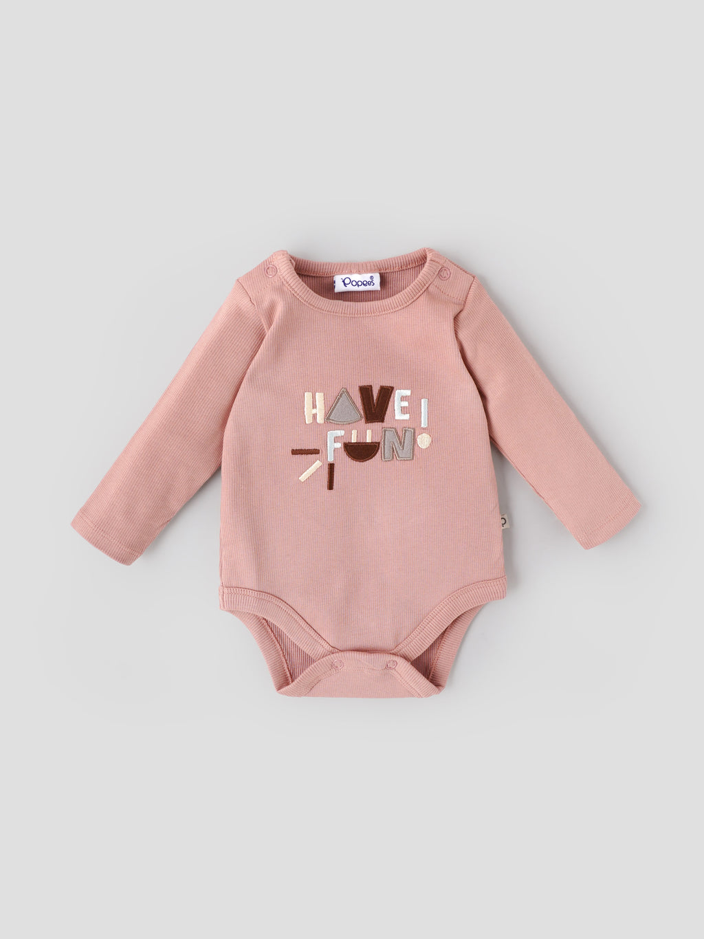 Popees Baby Boys Cotton Full Sleeve Bodysuit| Peach| Tiny Baby, Newborn To 6 Months