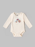 Popees Soft & Comfortable Full Sleeve Baby Boys Bodysuit |Cute Car Printt | Tiny Baby–6 Months