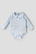 Popees Newborn Baby Boys Cotton Bodysuit with Sailor Collar |Full Sleeve Romper| NewBorn–6 Months