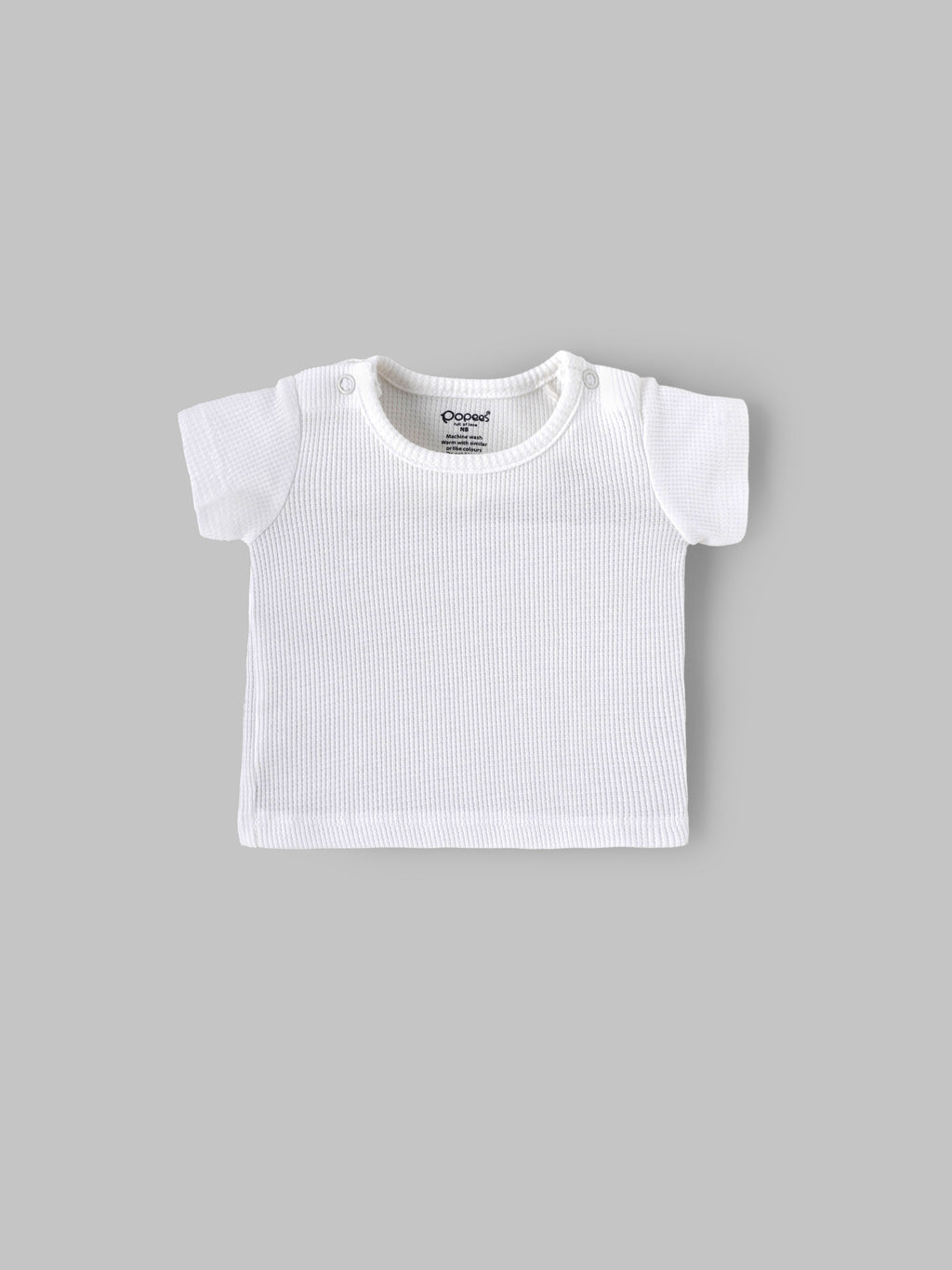 Popees Baby Boys Striped Dungaree Set with Soft Cotton Round Neck T-Shirt & Button Strap Closure| NB–9 Months