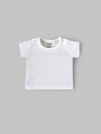 Popees Baby Boys Striped Dungaree Set with Soft Cotton Round Neck T-Shirt & Button Strap Closure| NB–9 Months