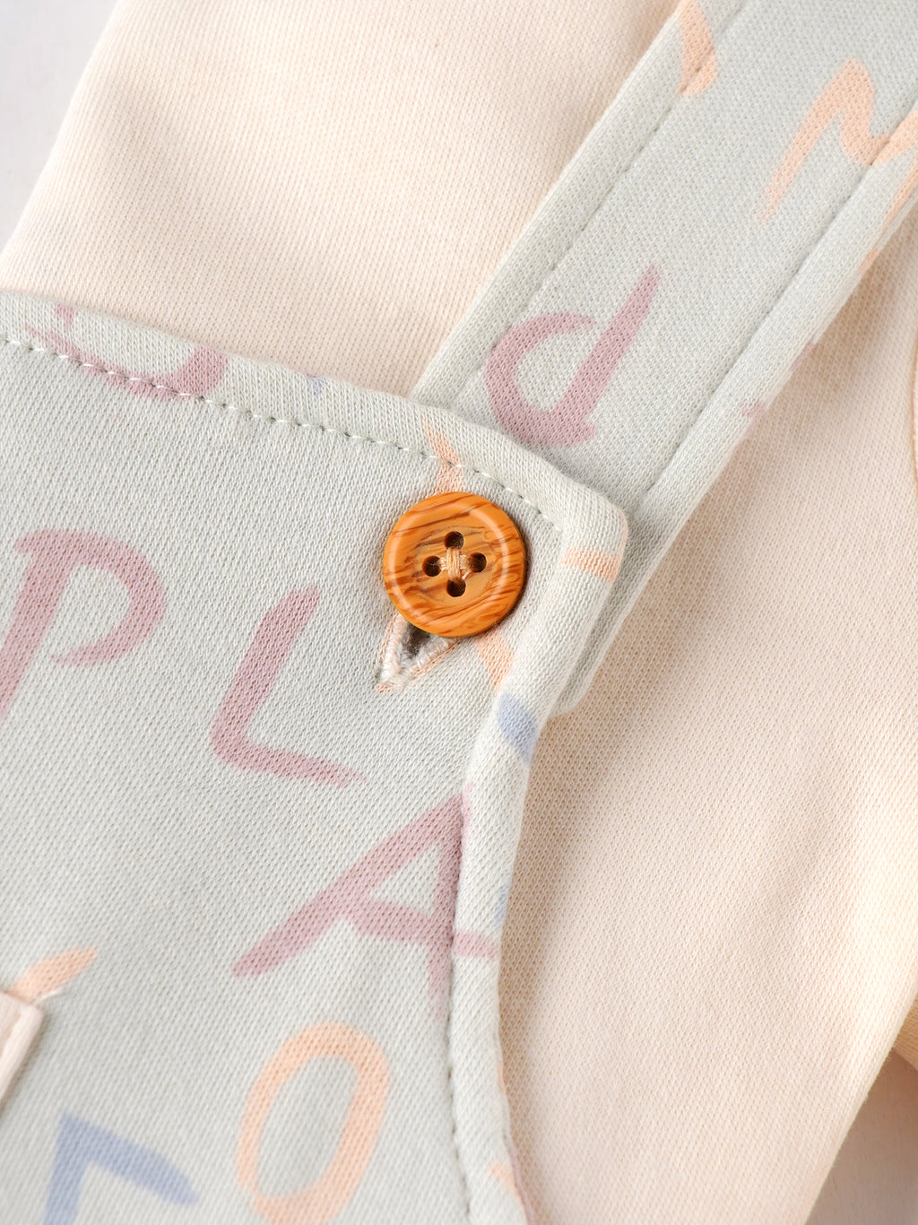 Popees Baby Boys Printed Dungaree Set with Full Sleeve T-Shirt | Soft Cotton 2-Piece Outfit | Alphabet Print Romper Set | 0–9 Months
