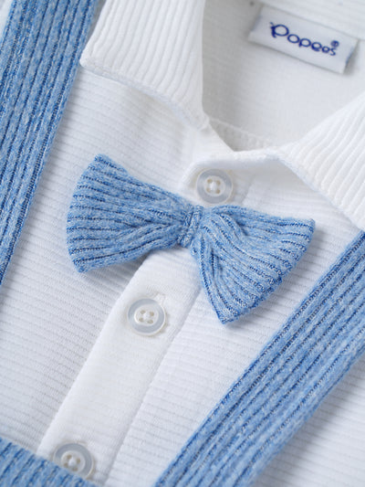 Popees Beautiful Bow Tie & Suspenders Dungaree Set(0-9 Months)for Baby Boys