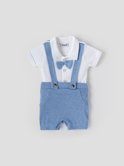 Popees Beautiful Bow Tie & Suspenders Dungaree Set(0-9 Months)for Baby Boys