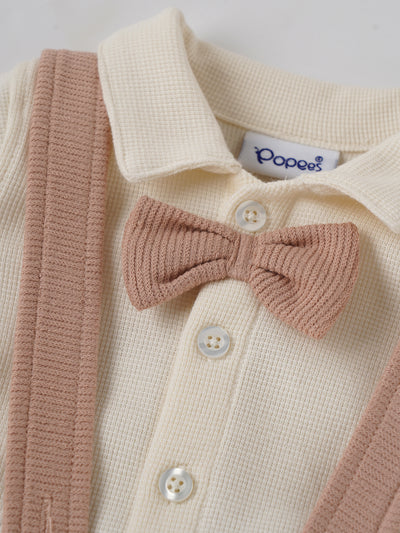 Popees Beautiful Bow Tie & Suspenders Dungaree Set(0-9 Months)for Baby Boys