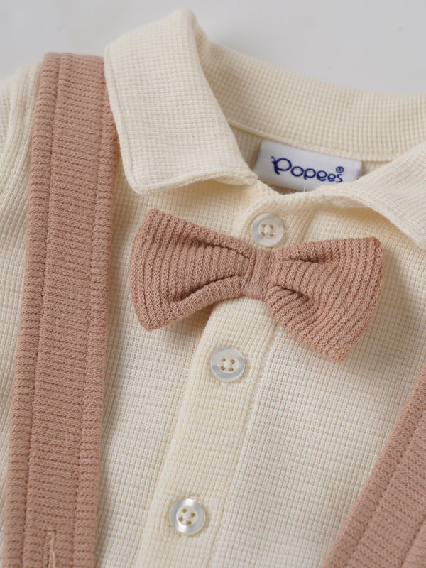 Popees Beautiful Bow Tie & Suspenders Dungaree Set(0-9 Months)for Baby Boys