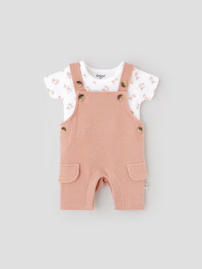 Popees Comfy & Trendy (0-6 Months) Dungaree Set for Newborn Girls