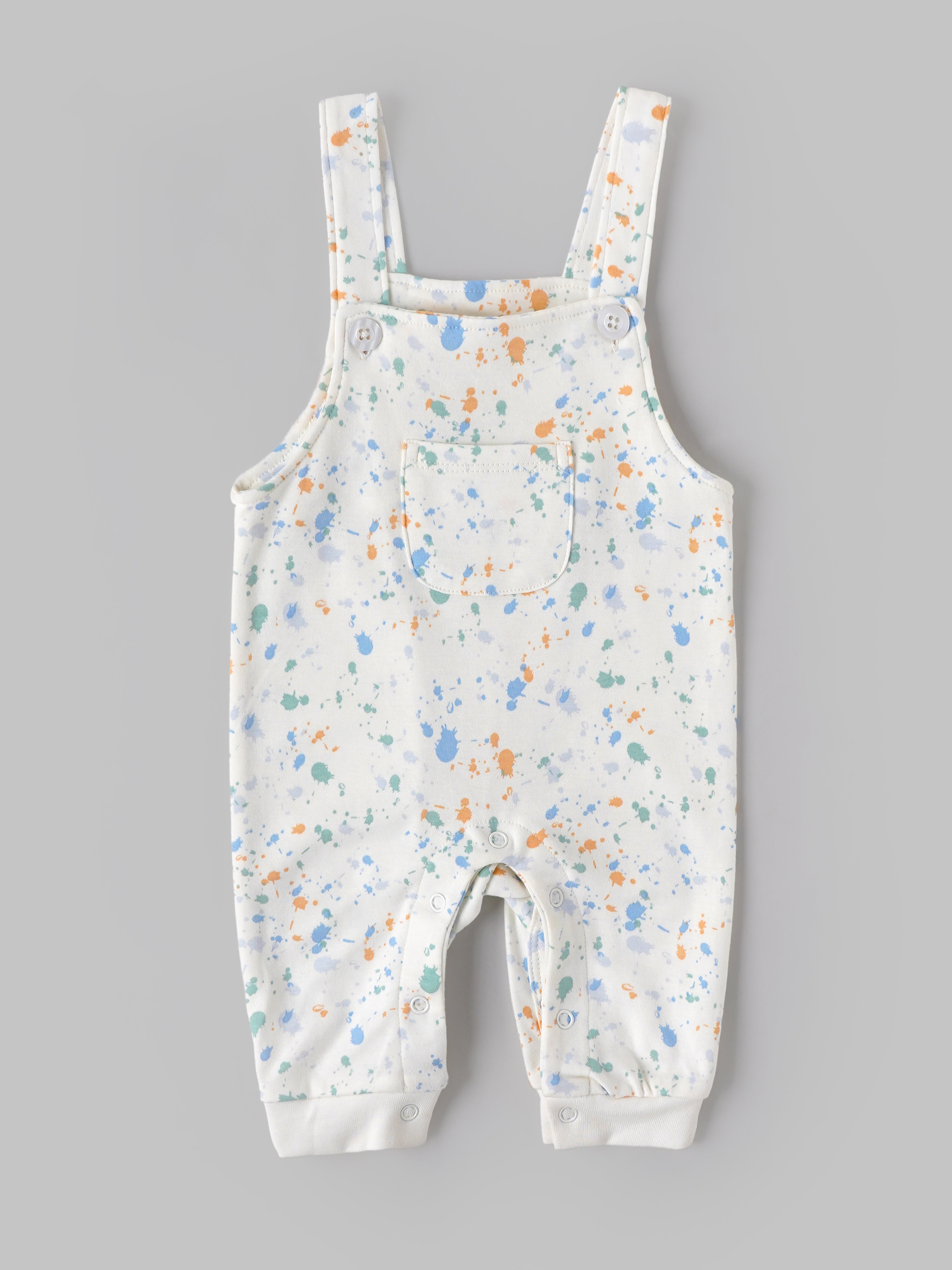 Popees Baby Boys Printed Cotton Dungaree Set with Half Sleeve T-Shirt |  0–9 Months
