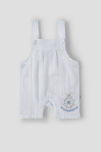 Popees Baby Boys Cotton Dungaree Romper Set with T-Shirt| Newborn–9M, Summer Outfit